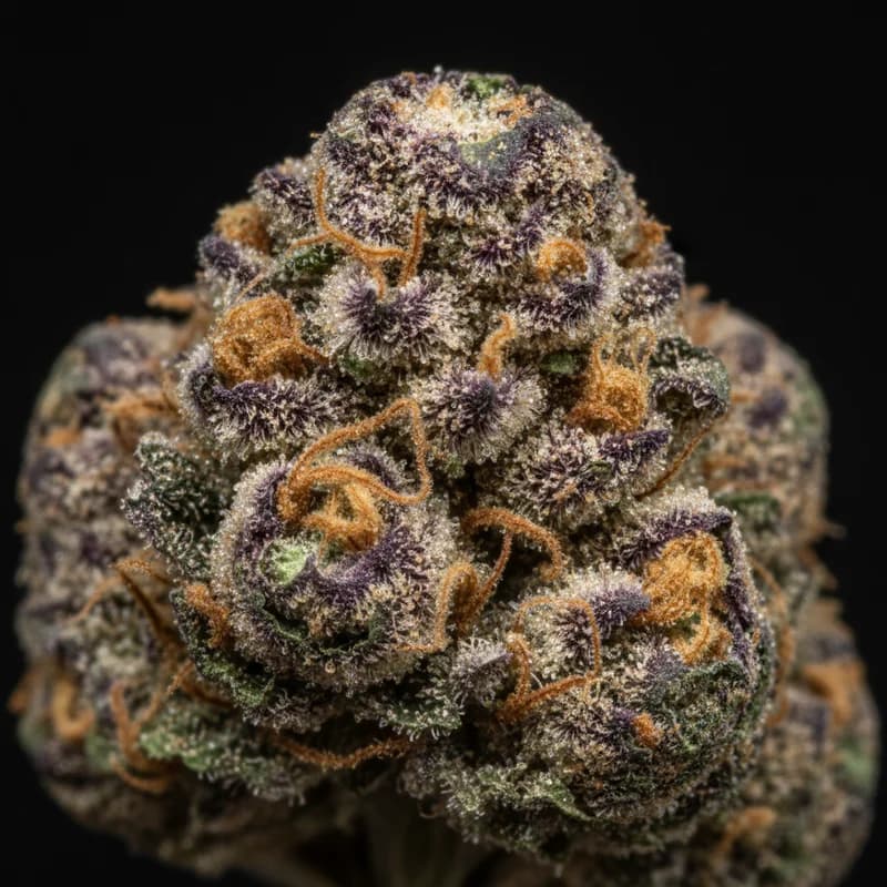 Girl Scout Cookies Auto Trichome Makro, extreme Nahaufnahme der Harzdrüsen, 21–24% THC
