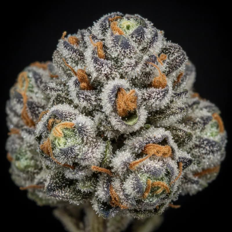 Gorilla Skittlez Auto Autoflower Samen, Trichome Makro-Nahaufnahme, 22–25% THC