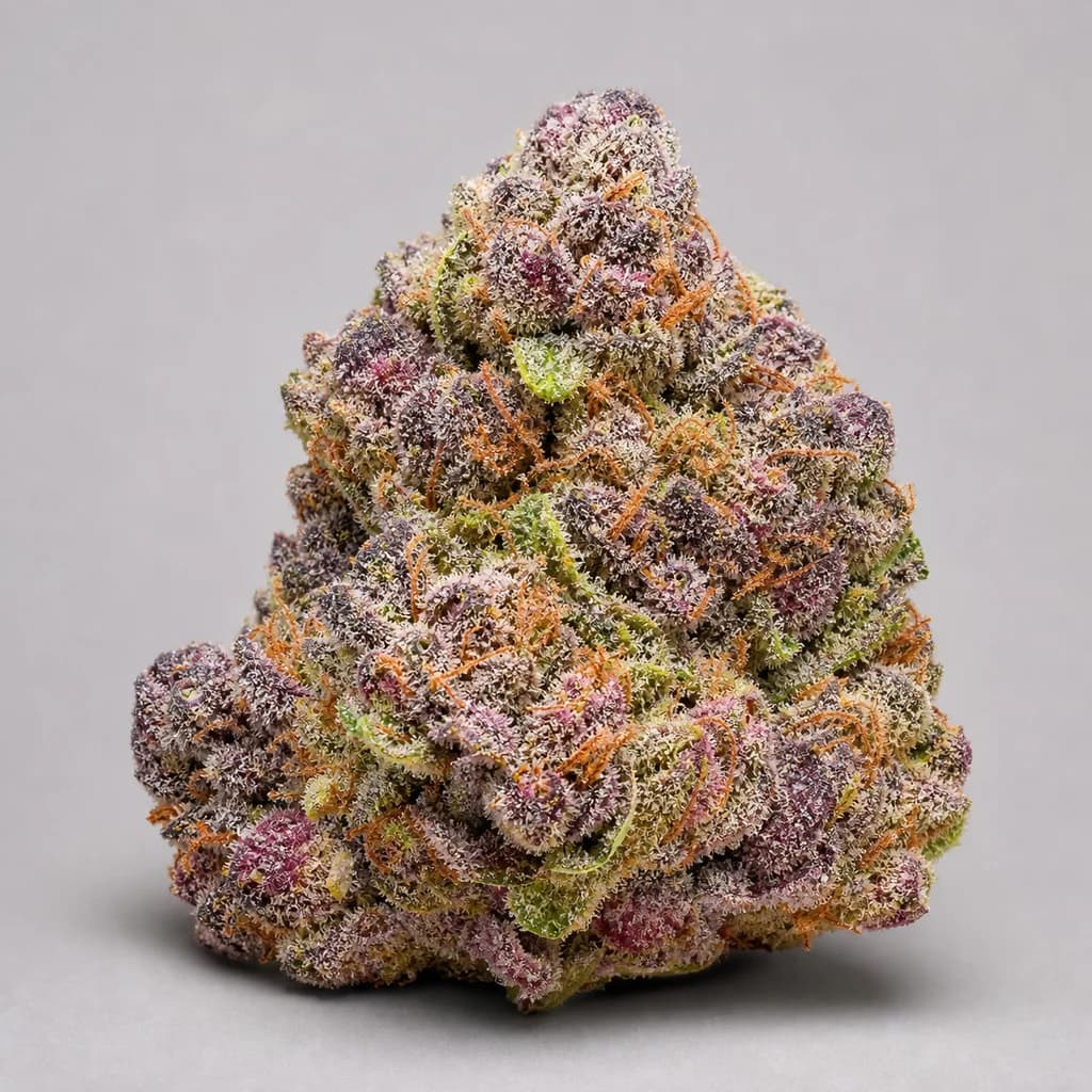 Rainbow Belts Auto Autoflower Samen, professionelles Produktfoto, 21–24% THC, 70% Indica / 30% Sativa
